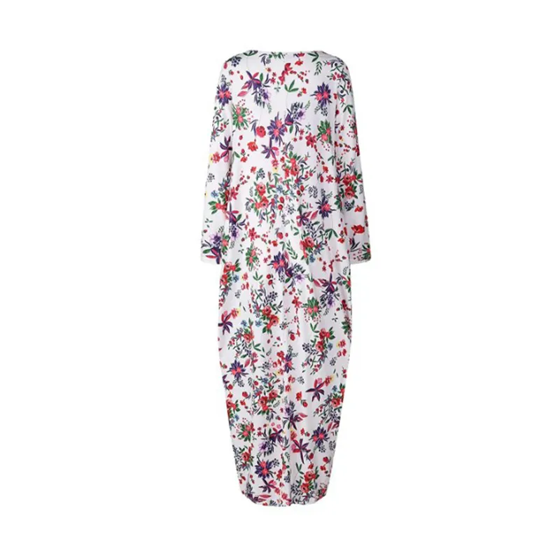 Women Maxi Dress Sexy V Neck Sleeveless Floral Print Sundress