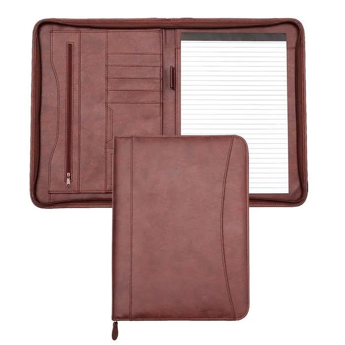 Zip Business PU File Folder Portfolio A4 Leather Compendium