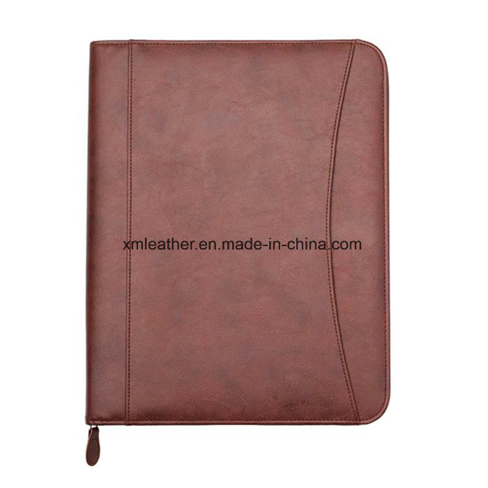 Zip Business PU File Folder Portfolio A4 Leather Compendium